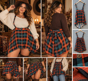 Torrid 1X Tartan Skirt Tie Wrap Pleated Mini Skirt Plaid Fall Alt Goth Preppy